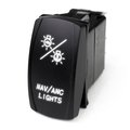 Marine Sport Lighting Led Rocker Switch W/ White Led Radiance (Nav Lights) MSTLS27W